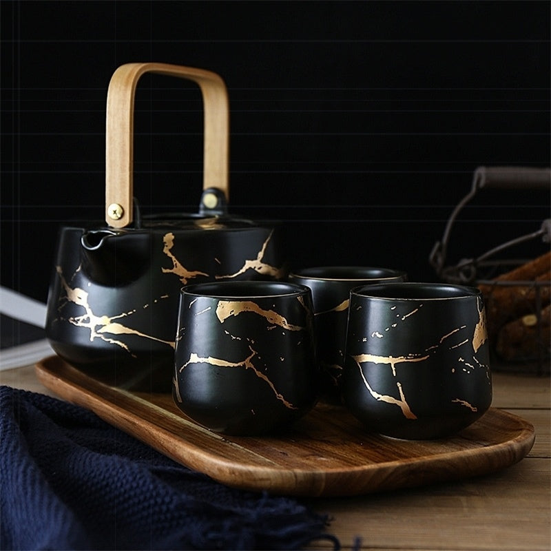 To Be Artisan Contemporary Marble Tea Set