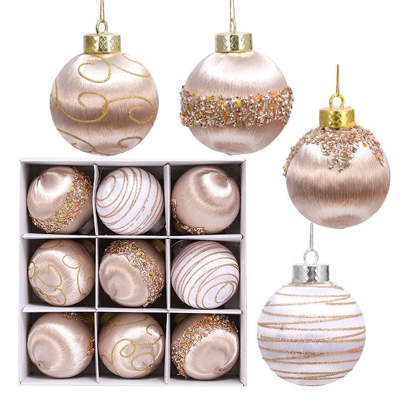 Christmas Decorations Foam Painted Silk Ball Christmas Tree Pendant