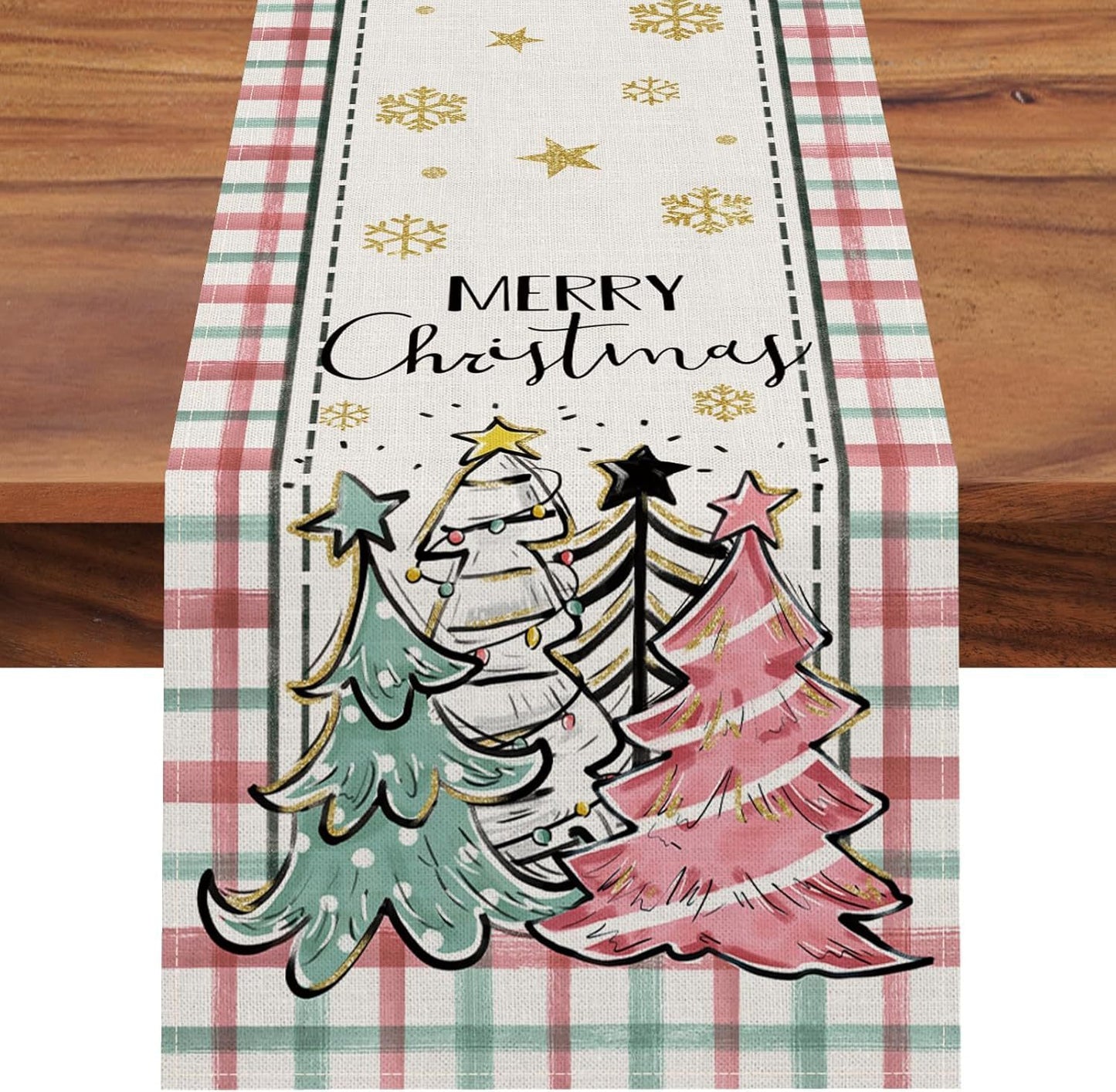 Beautiful Merry Xmas Table Runner in  Seasonal Winter Designs for Holiday Kitchen Dining Table Decoration For Indoor Outdoor Home Party Decor 13 X 72 Inch