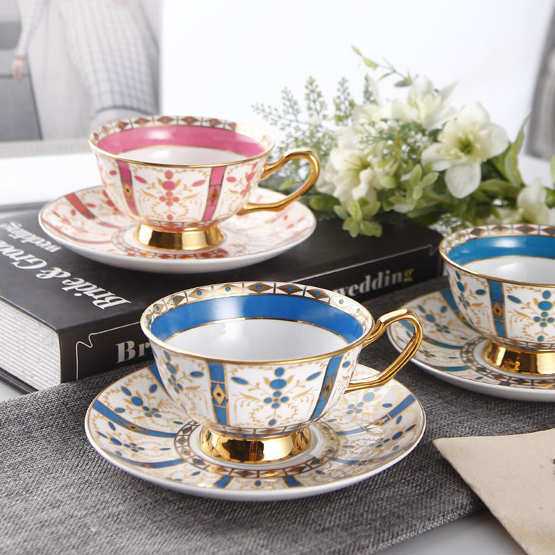 Small Luxury Highest Grade Bone China Coffee Cup Set – English-Inspired Elegance