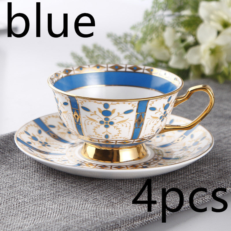 Small Luxury Highest Grade Bone China Coffee Cup Set – English-Inspired Elegance