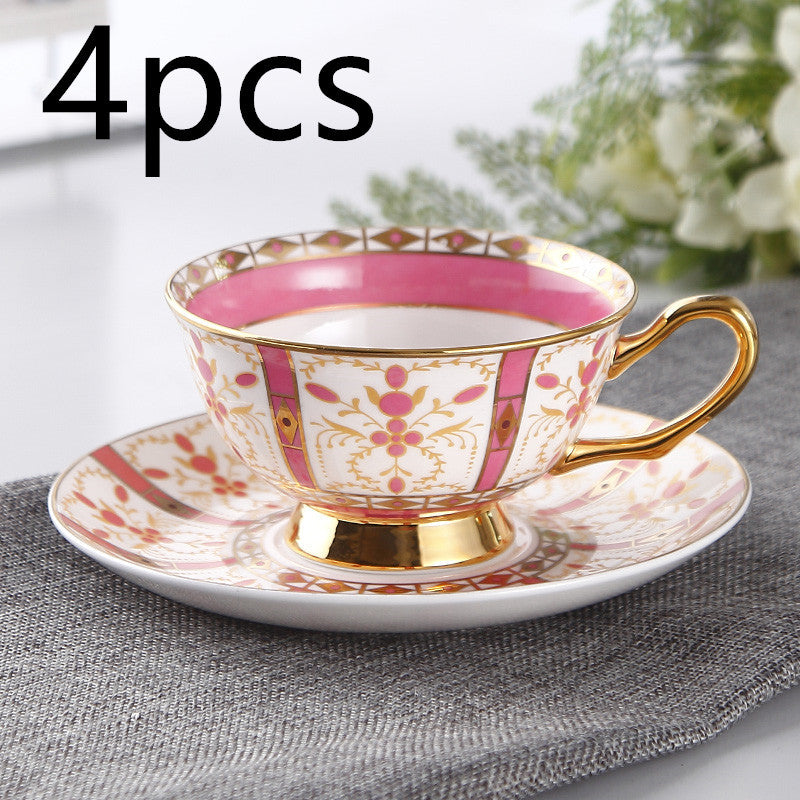 Small Luxury Highest Grade Bone China Coffee Cup Set – English-Inspired Elegance