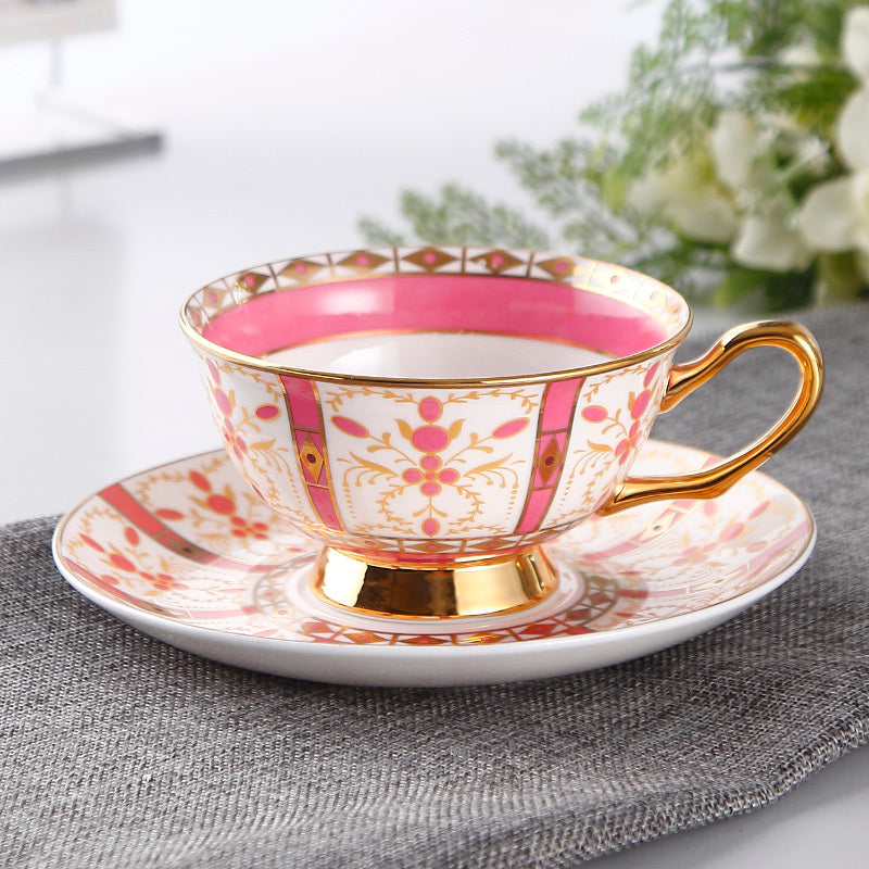 Small Luxury Highest Grade Bone China Coffee Cup Set – English-Inspired Elegance