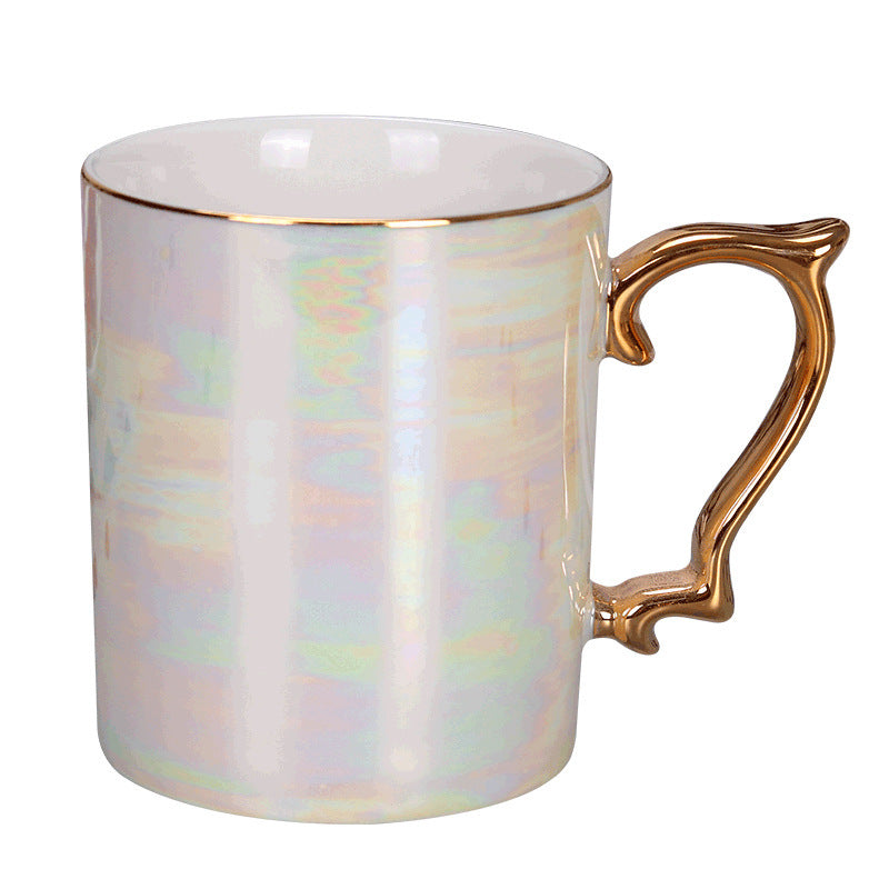 Rainbow Colour Glaze Gold Handle Nordic Style Ceramic Mug – Elegant, Eco-Friendly, and Perfect for Every Occasion