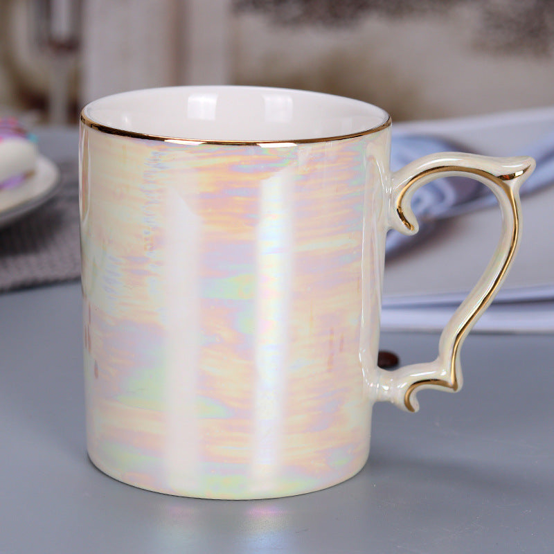 Rainbow Colour Glaze Gold Handle Nordic Style Ceramic Mug – Elegant, Eco-Friendly, and Perfect for Every Occasion