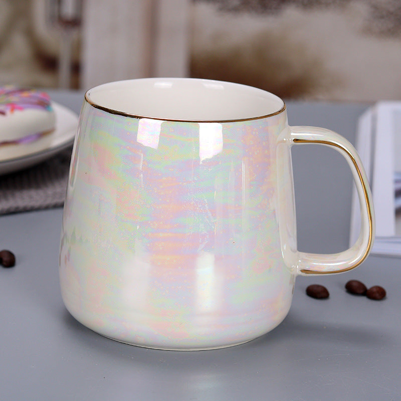 Rainbow Colour Glaze Gold Handle Nordic Style Ceramic Mug – Elegant, Eco-Friendly, and Perfect for Every Occasion