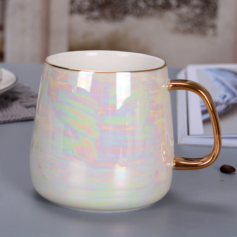 Rainbow Colour Glaze Gold Handle Nordic Style Ceramic Mug – Elegant, Eco-Friendly, and Perfect for Every Occasion