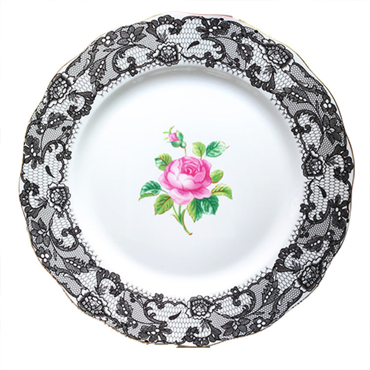 Delicate English Luxury Lace & Rose Bone China Tea Set – Elegance in Every Sip