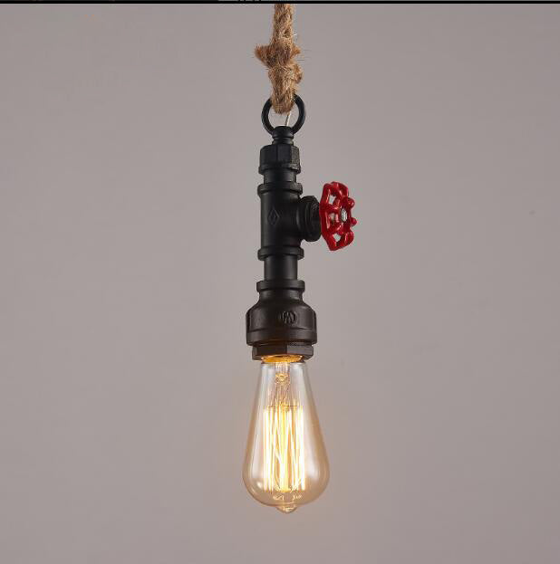 Unusual Hemp Rope Decoration Wrought Iron Retro Industrial Wind Hanging Lamps