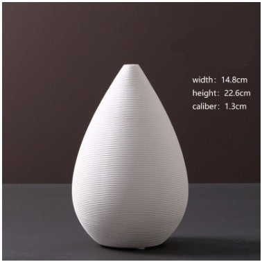 Modern Minimalist White Ceramic Vase Ornaments European Creative Art Flower Arrangement Dried Flowers Artificial Flowers Home Decoration