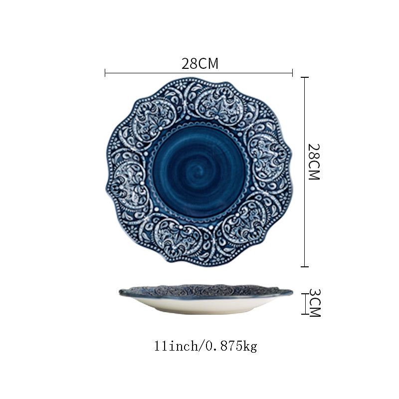 Stunning Artisan Baroque Dishware | Household Ceramic Plate, Dishes, or Whole Set