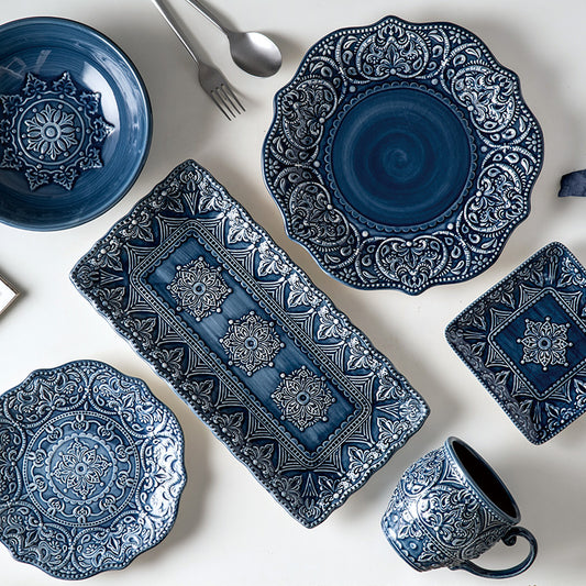 Stunning Artisan Baroque Dishware | Household Ceramic Plate, Dishes, or Whole Set