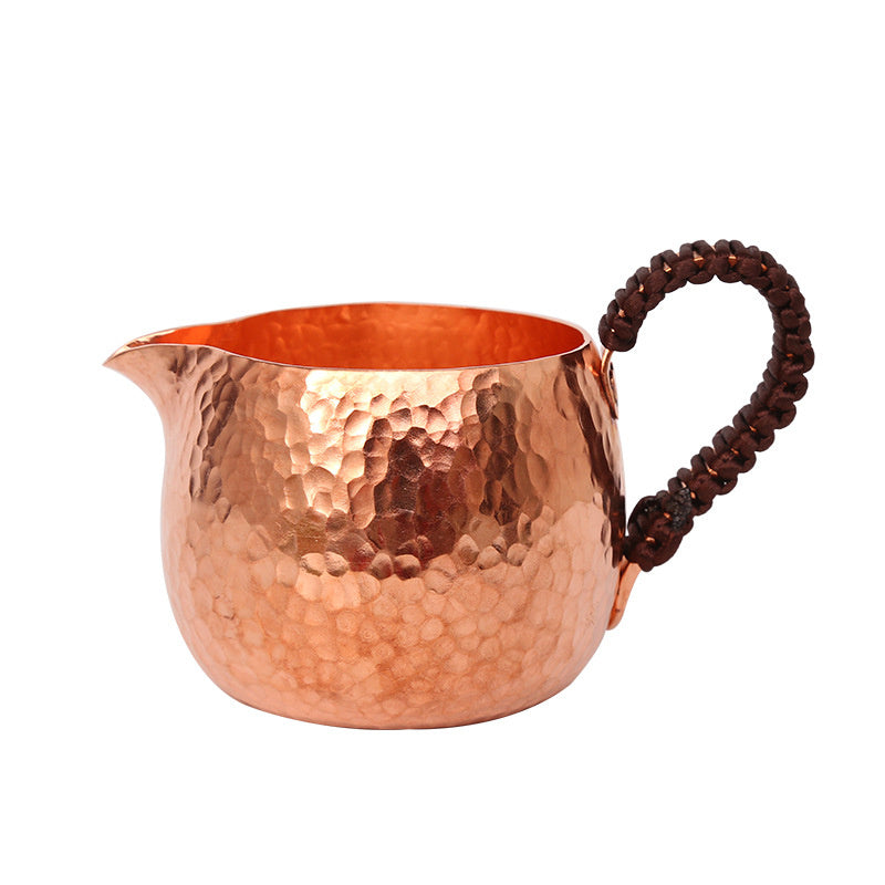 Artisan Copper Water, Cream or Milk Jug with Bound Handle