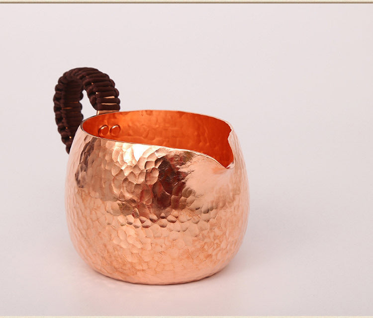 Artisan Copper Water, Cream or Milk Jug with Bound Handle