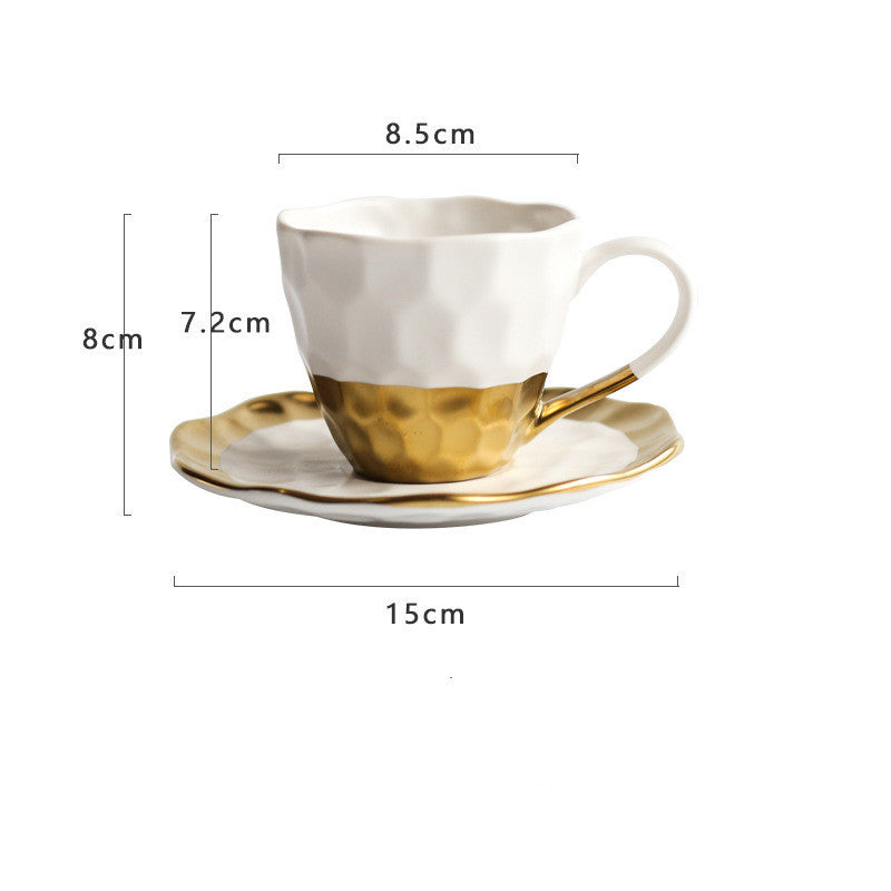 Dimple Effect Ceramic Coffee Cup Set Afternoon Tea Cup Flower Tea Set