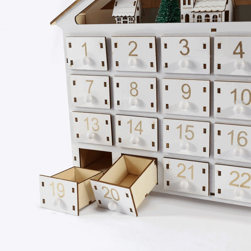 Schöner weißer Adventskalender 24 Tage Countdown bis Weihnachten Digitale Ornamente