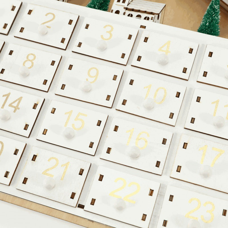 Schöner weißer Adventskalender 24 Tage Countdown bis Weihnachten Digitale Ornamente