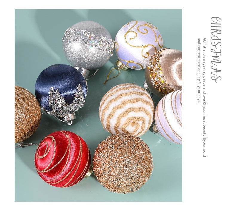 Christmas Decorations Foam Painted Silk Ball Christmas Tree Pendant