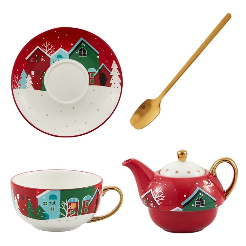 Delicate and Warming High Quality Christmas Ceramic Cup and Saucer