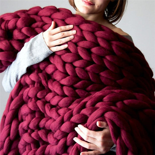 Divine Wool blanket hand-woven super thick wool blanket arm knit air conditioning blanket