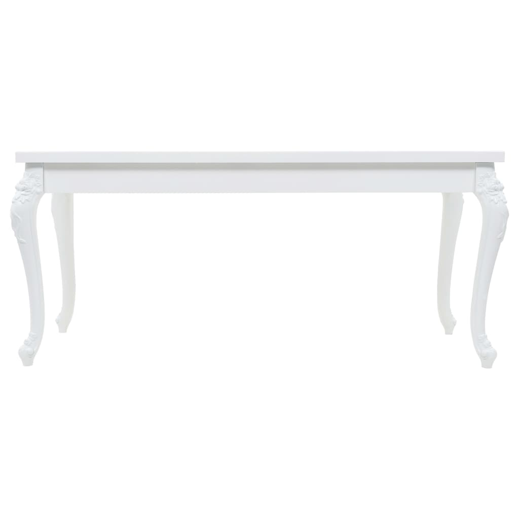 High-gloss white, elegant dining table.  179x89x81 cm High Gloss White