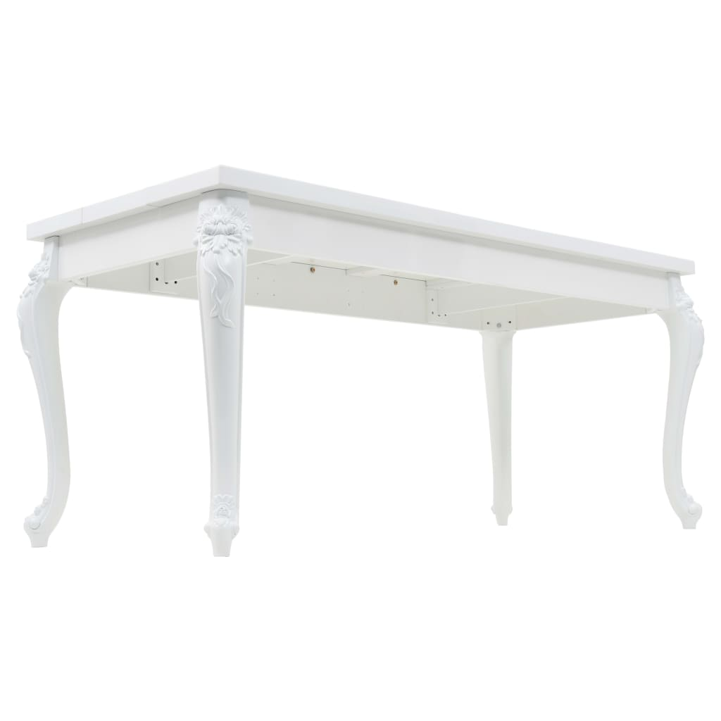 High-gloss white, elegant dining table.  179x89x81 cm High Gloss White