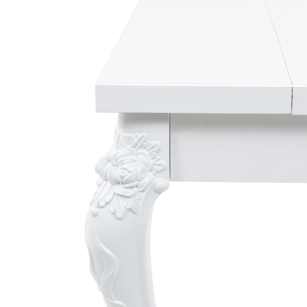 High-gloss white, elegant dining table.  179x89x81 cm High Gloss White