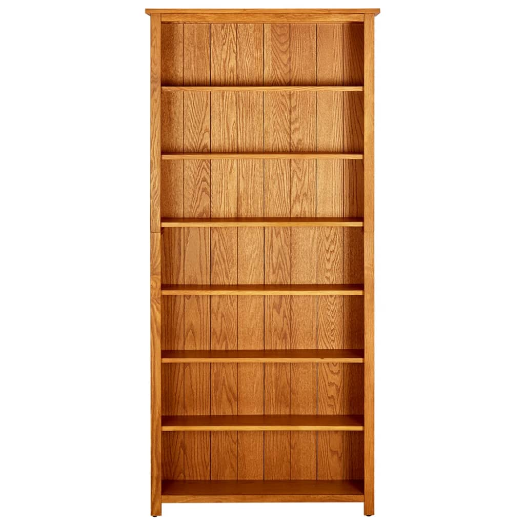 7-Tier Bookcase 90x22.5x200 cm Solid Oak Wood