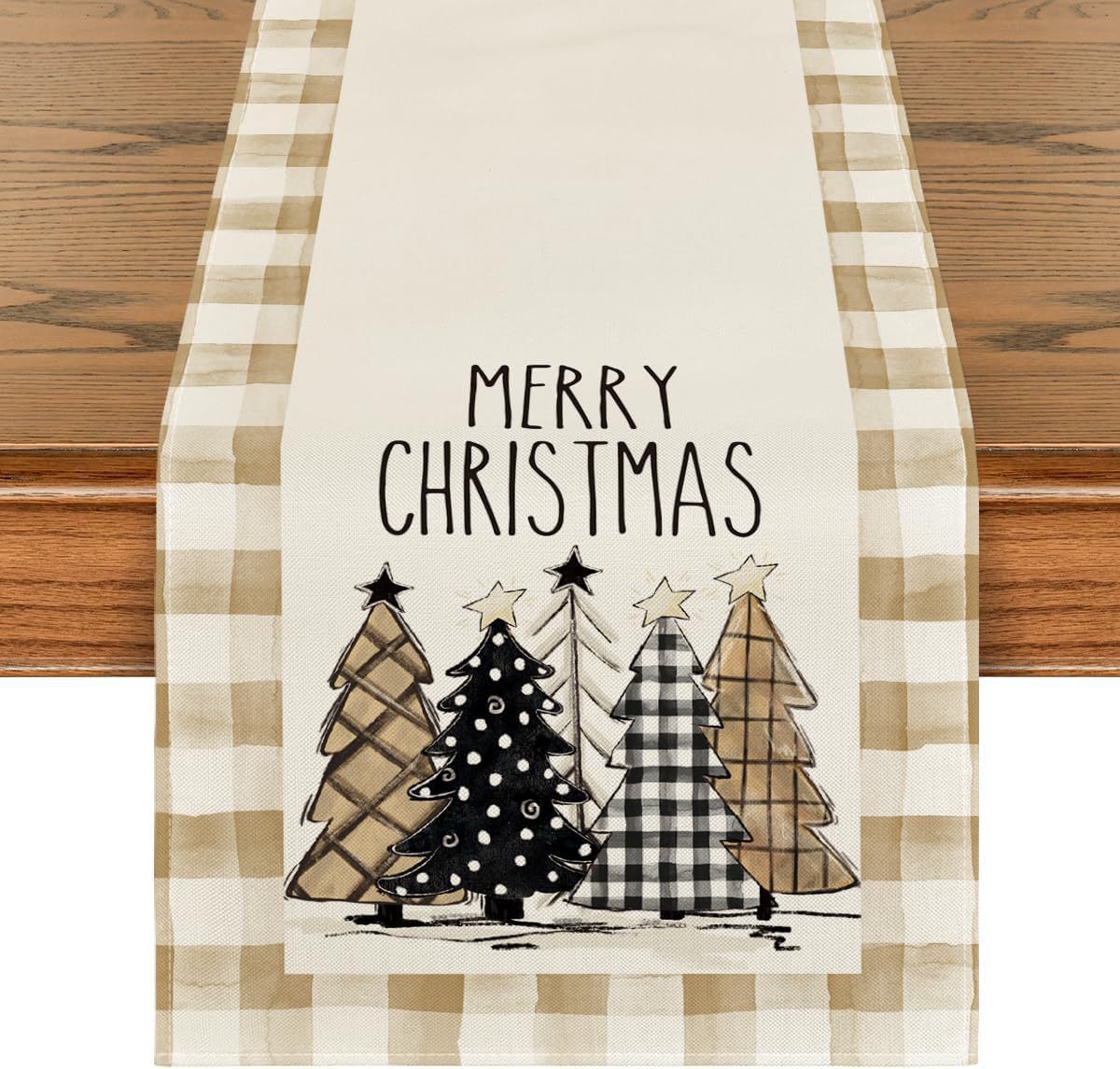 Beautiful Merry Xmas Table Runner in  Seasonal Winter Designs for Holiday Kitchen Dining Table Decoration For Indoor Outdoor Home Party Decor 13 X 72 Inch