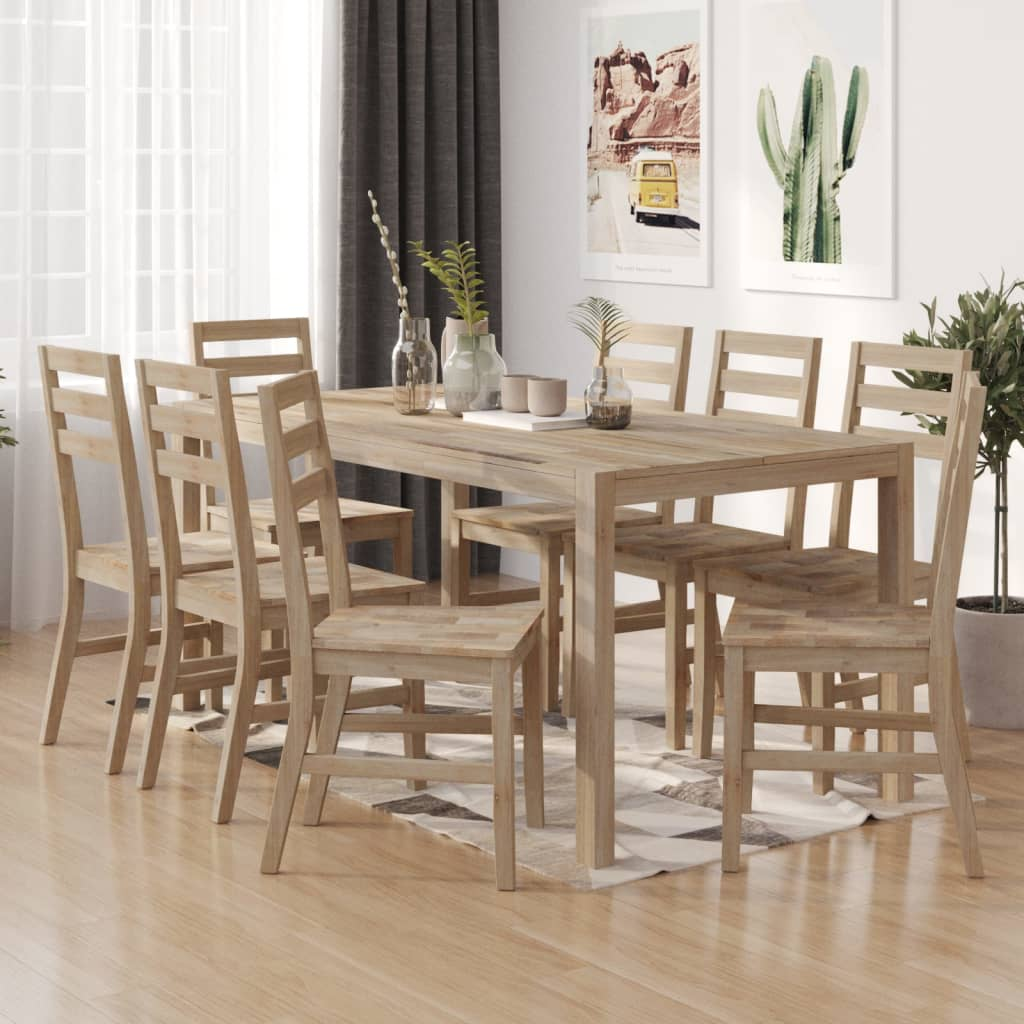 Lovey Set of Dining Chairs 8 pcs Solid Wood Acacia