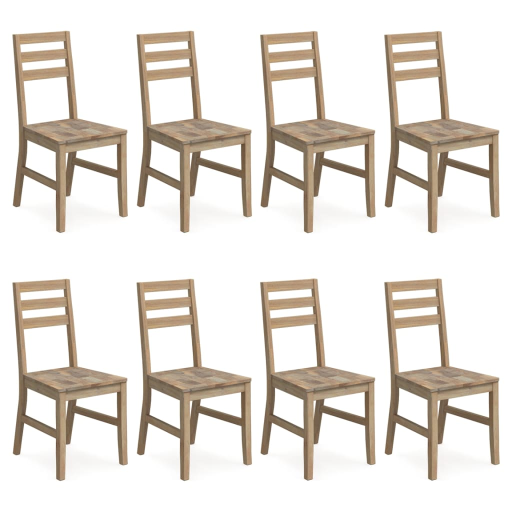 Lovey Set of Dining Chairs 8 pcs Solid Wood Acacia