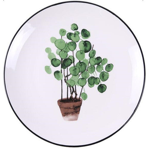 Unique and Delicate and Green Plant Ceramic Plate