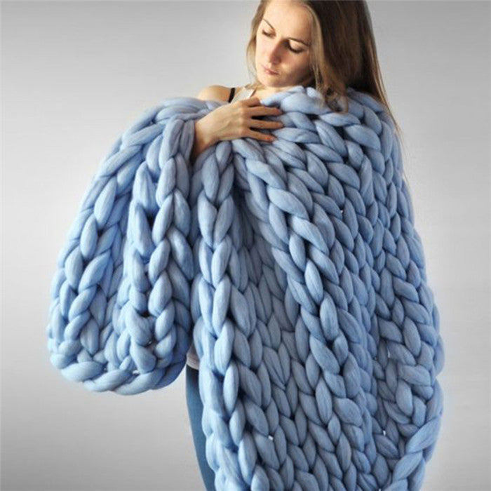 Divine Wool blanket hand-woven super thick wool blanket arm knit air conditioning blanket