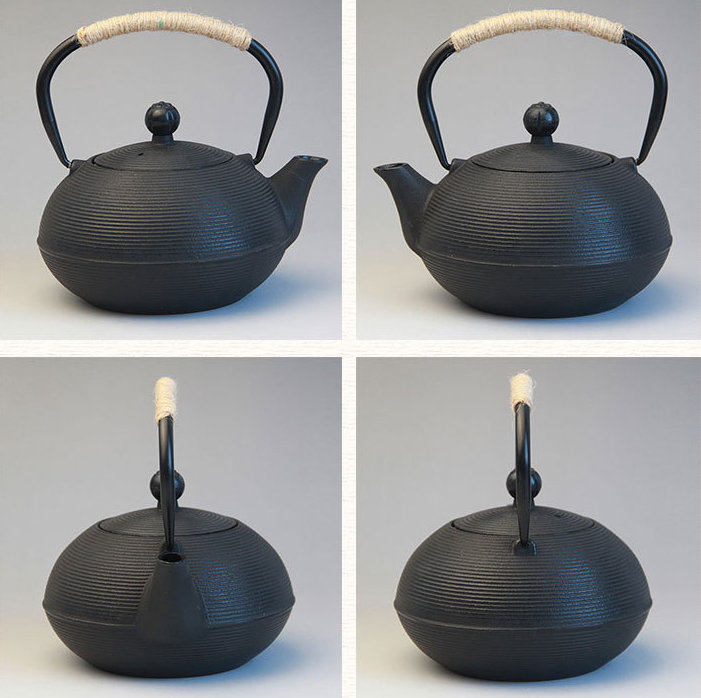 Cast iron kettle boiling water tea teapot