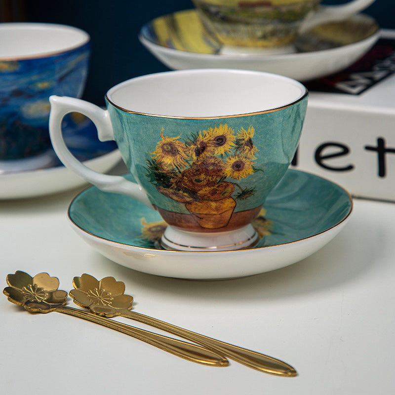 Van Gogh English Coffee Cup Home Bone China Gift Box