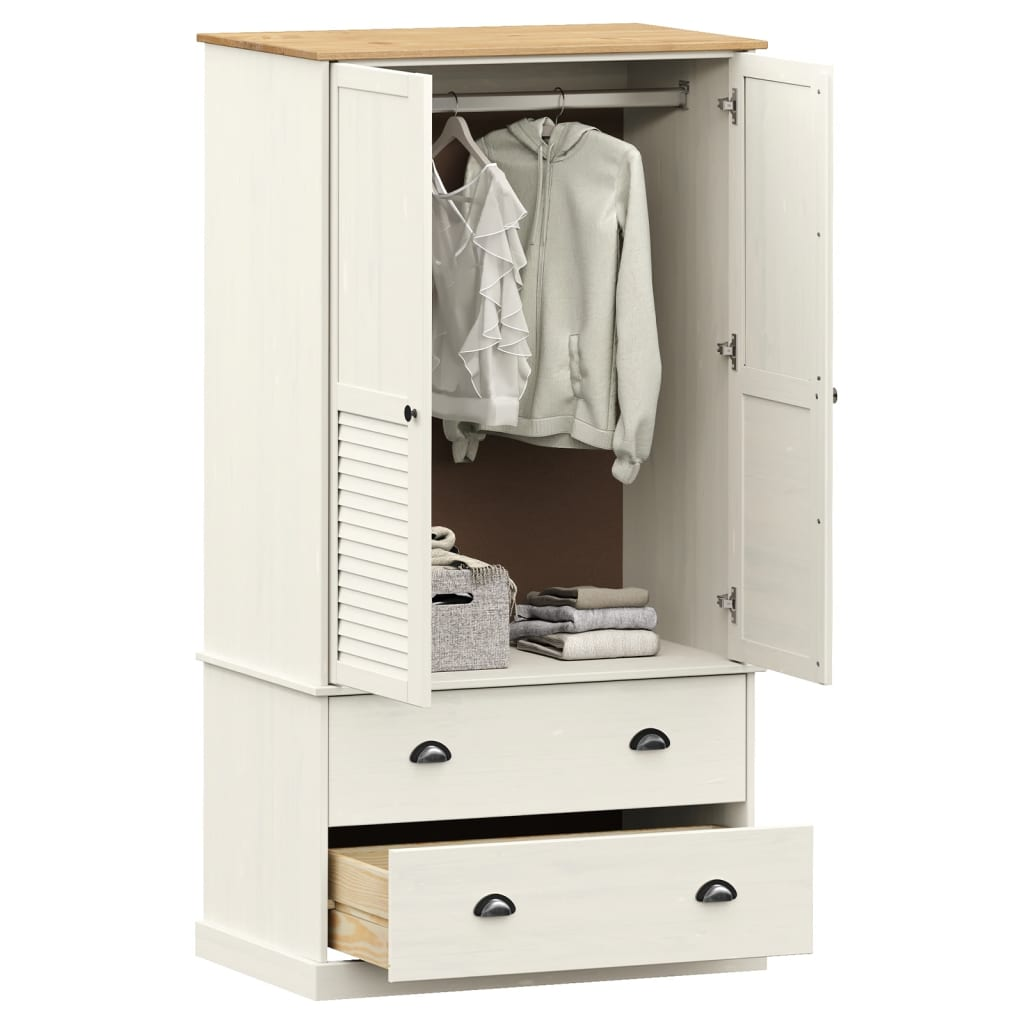 Artisan Wardrobe VIGO White 90x55x176 cm Solid Wood Pine