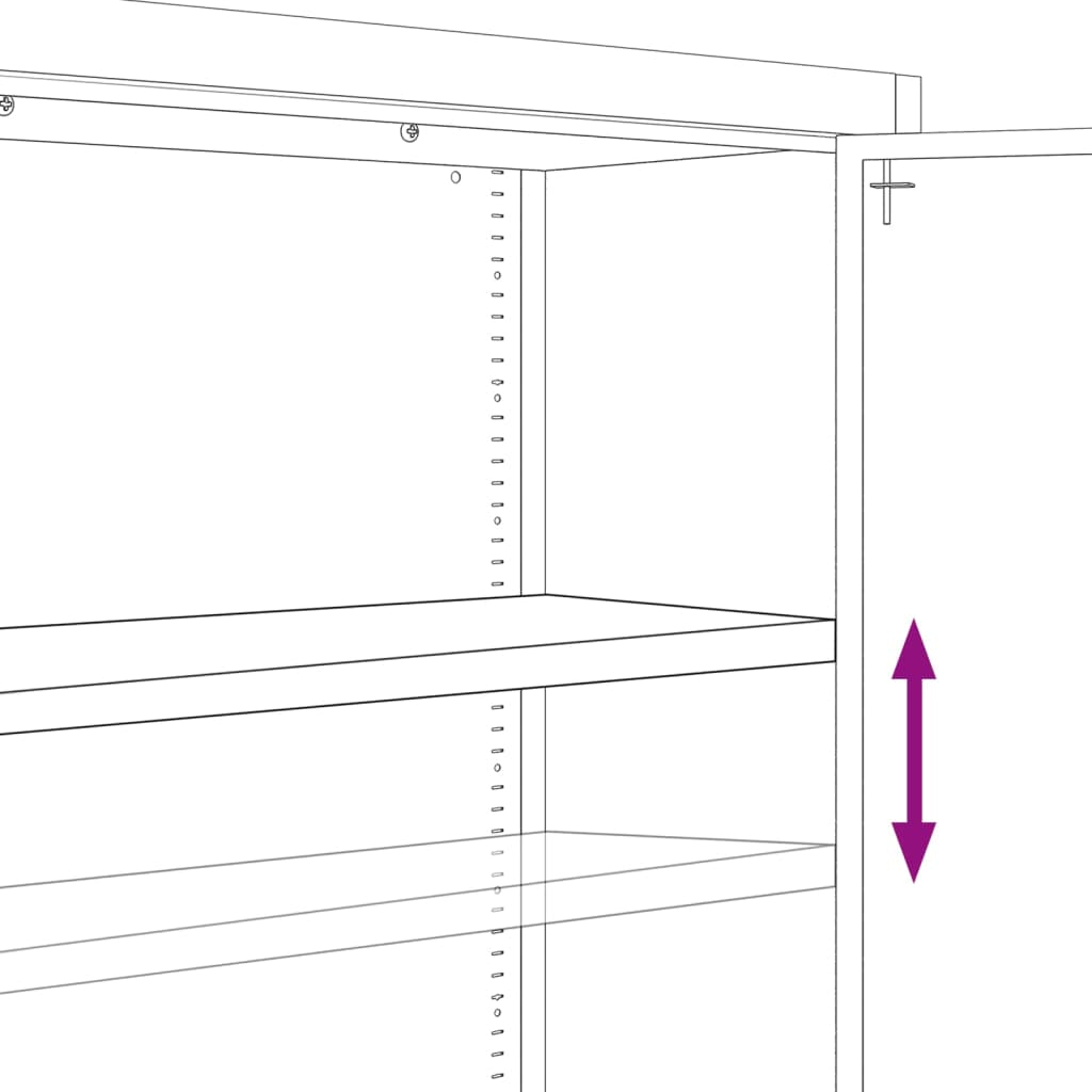 Contemporary and Fresh File Cabinet White 90x40x180 cm Steel