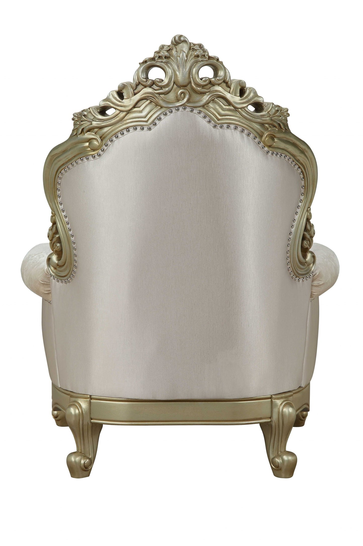 Exclusively Designed Romantic Accent Chair | Antique Champagne Finish and Floral Motifs