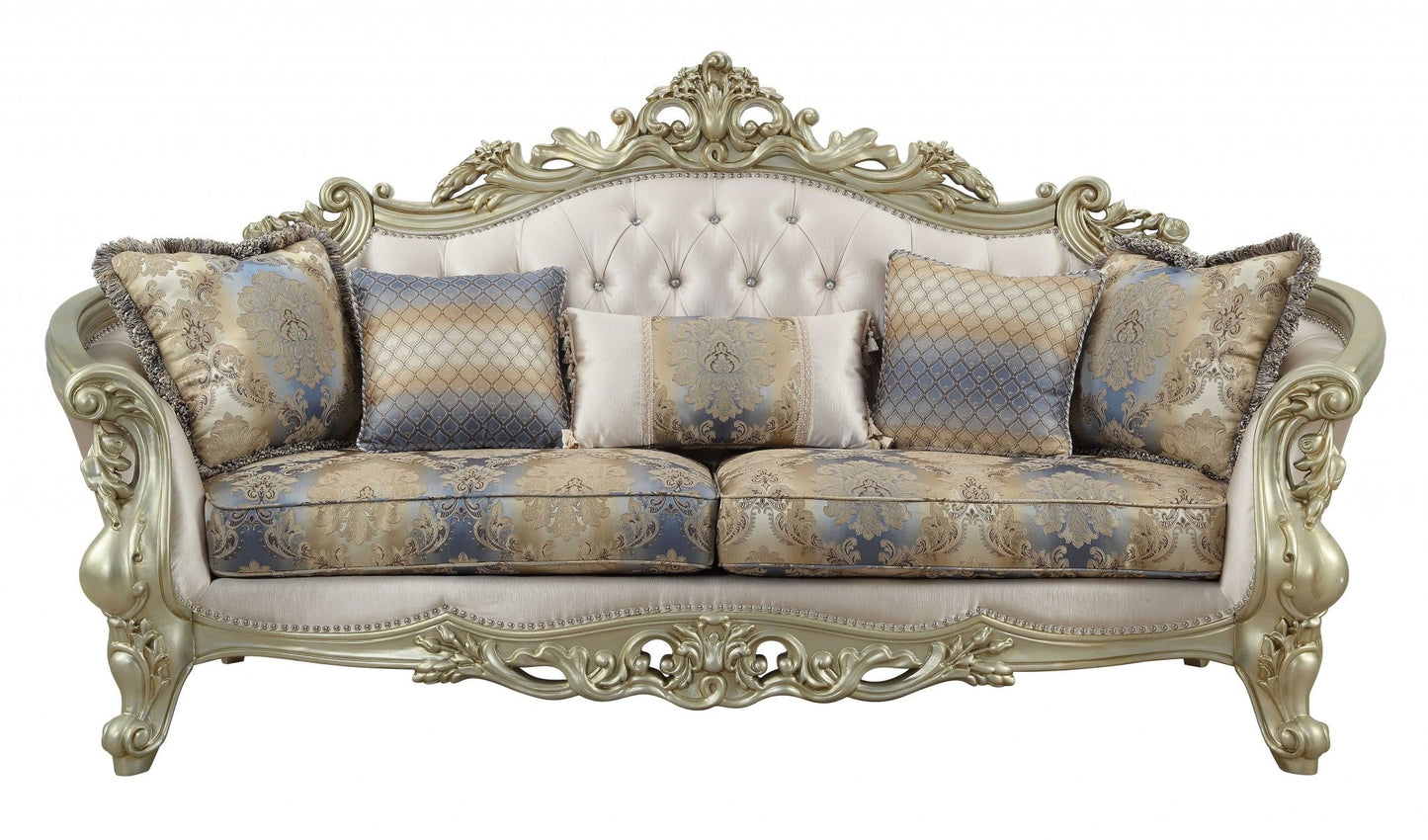 The Louis Antique Style White & Gold Sofa