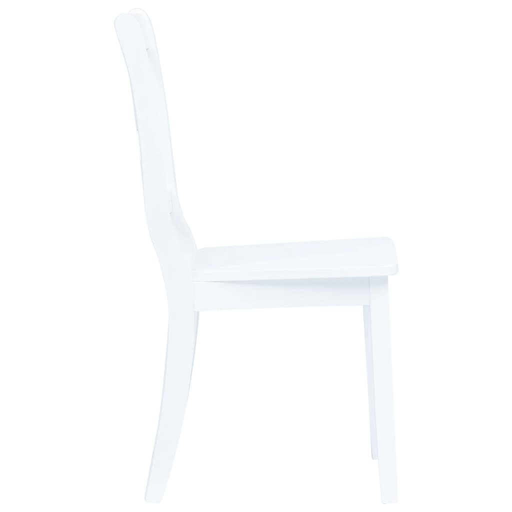 White Solid Rubber Wood ROUND 5 Piece Dining Set