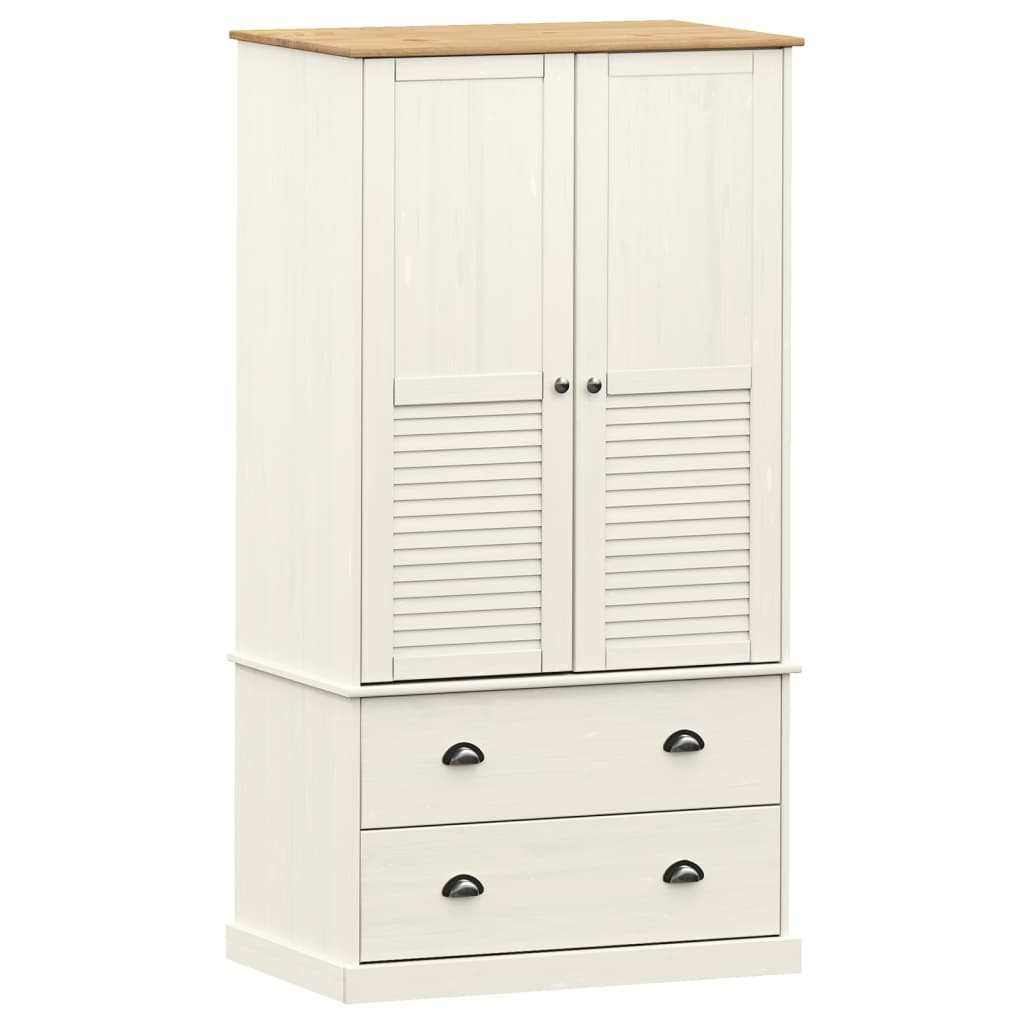 Artisan Wardrobe VIGO White 90x55x176 cm Solid Wood Pine