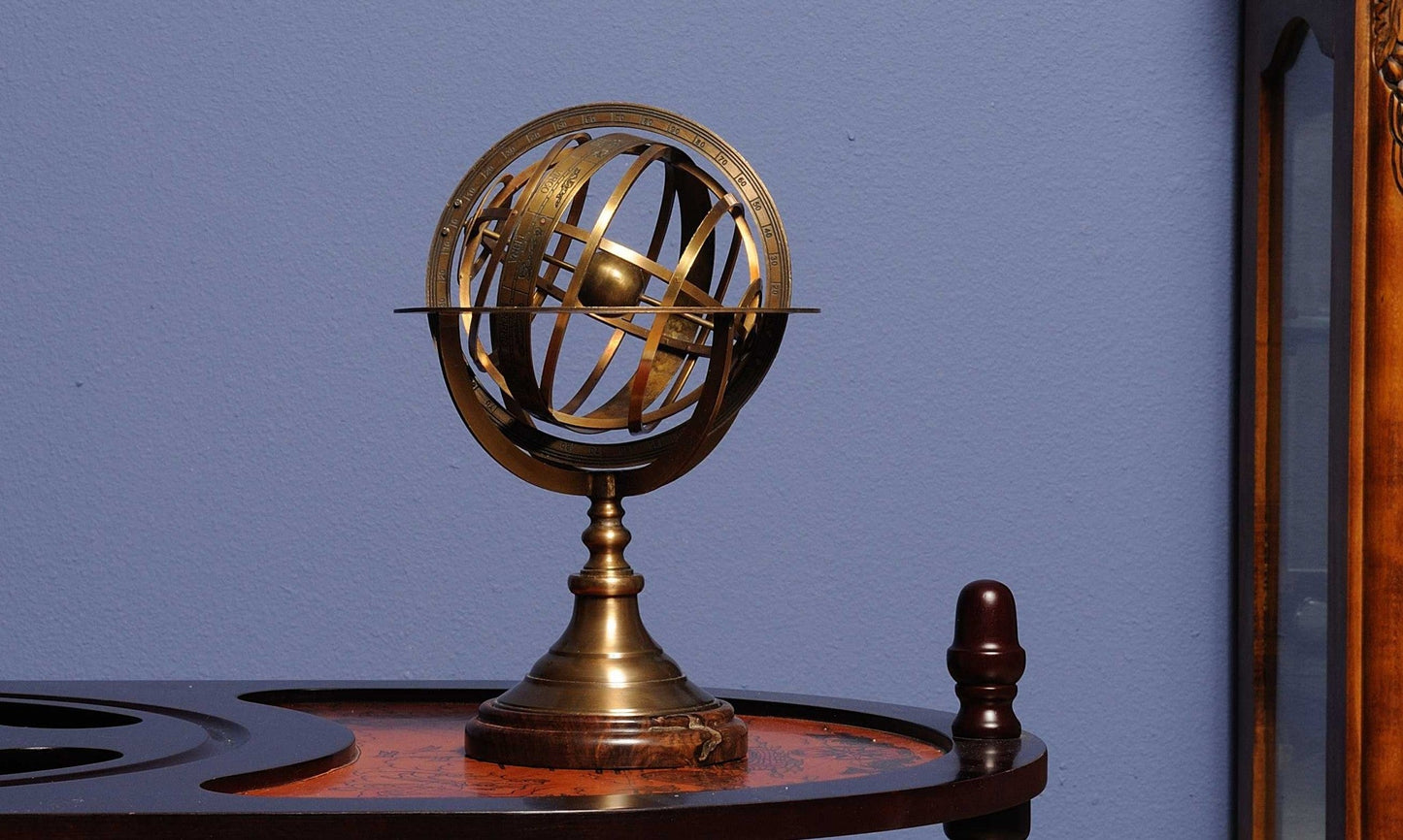 High Quality Replica Armillary Sphere on Wood Base