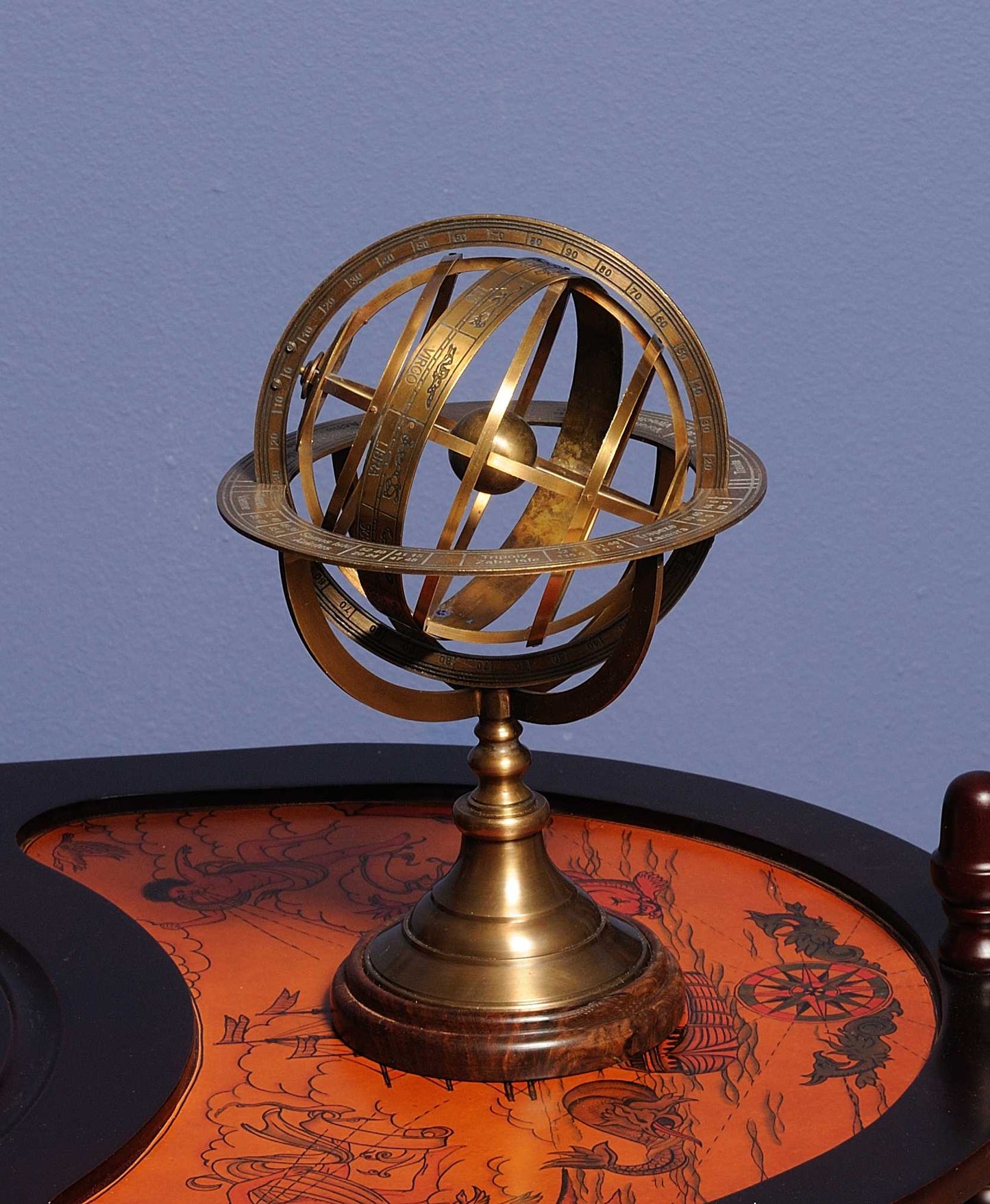 High Quality Replica Armillary Sphere on Wood Base