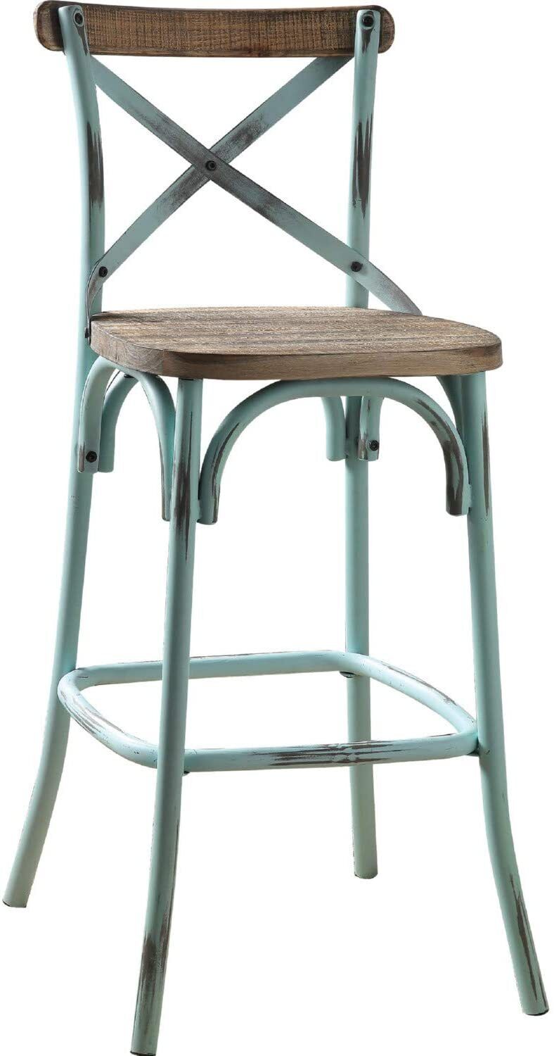 Antique Sky Oak Wooden Bar Chair | Vintage Style