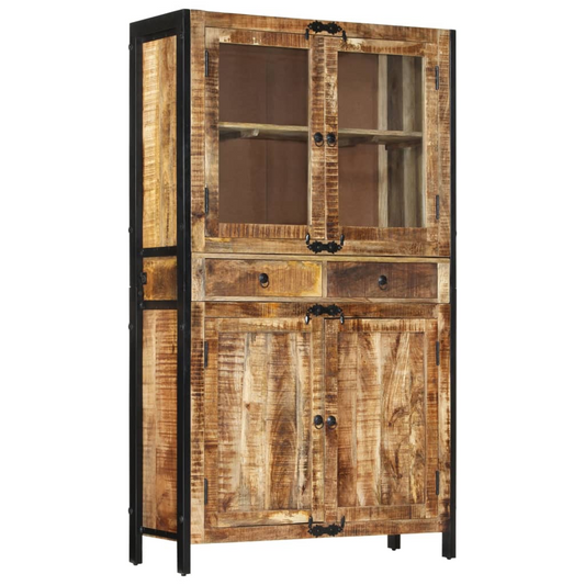 High board Cupboard 100x40x175 cm Solid Rough Wood Mango