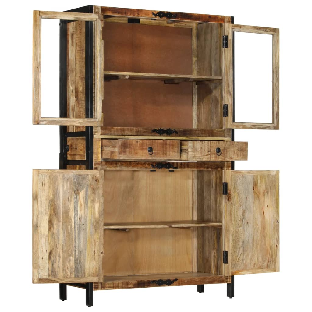 High board Cupboard 100x40x175 cm Solid Rough Wood Mango