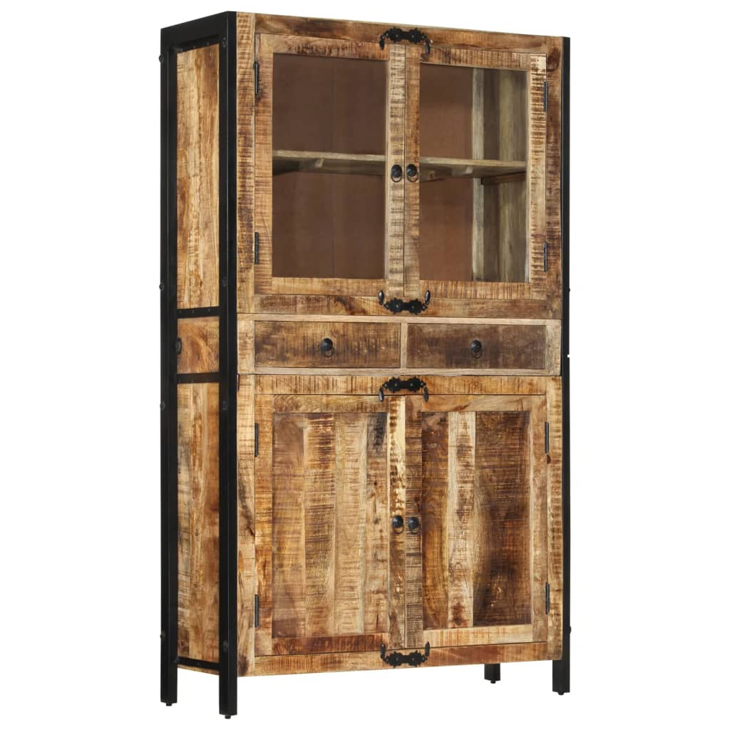 High board Cupboard 100x40x175 cm Solid Rough Wood Mango