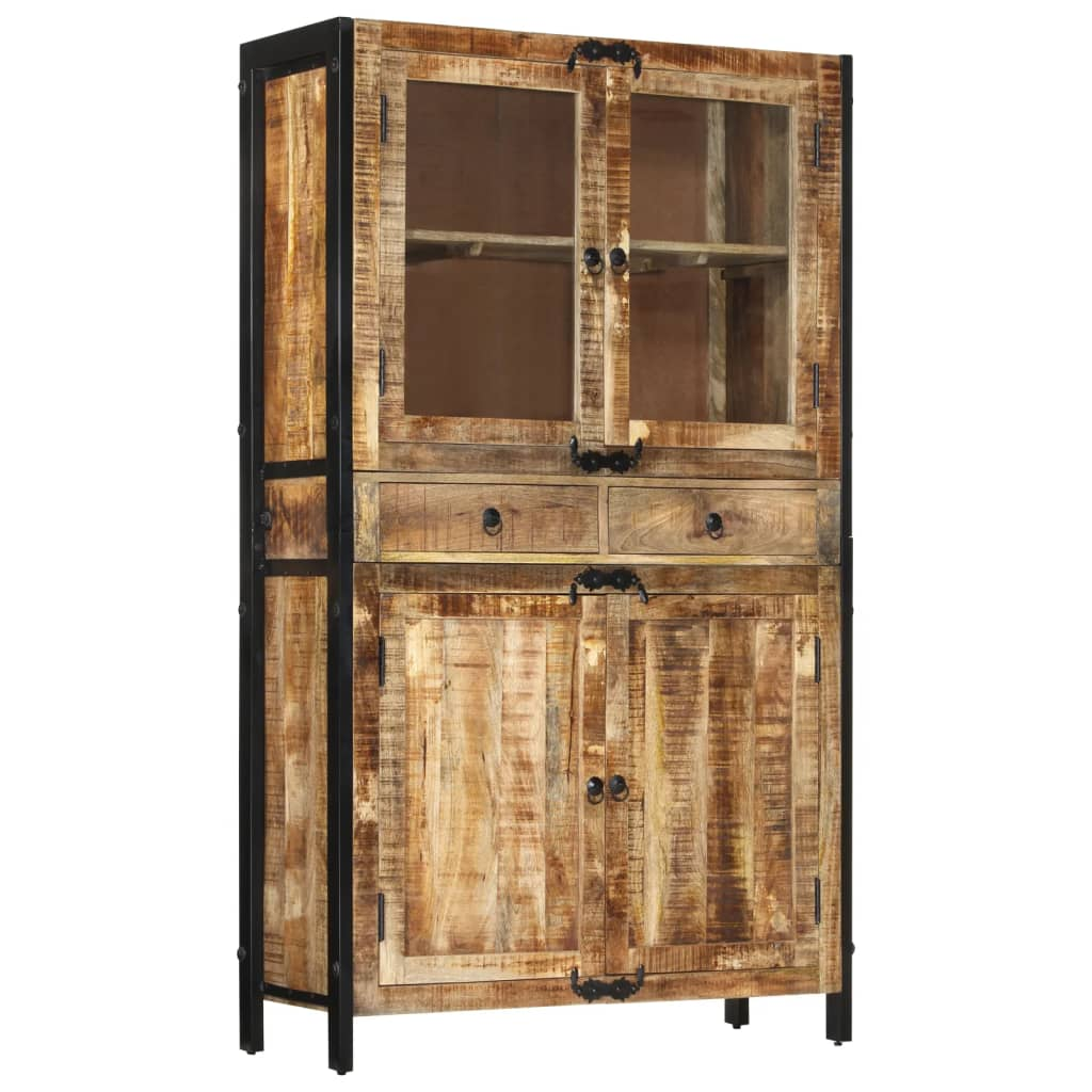 High board Cupboard 100x40x175 cm Solid Rough Wood Mango