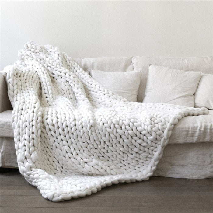 Divine Wool blanket hand-woven super thick wool blanket arm knit air conditioning blanket