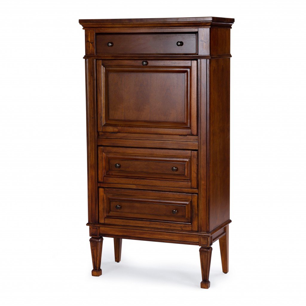 Classic Veneer Olive Burl Secretary Desk | Traditional Craftsmanship and Timeless Elegance